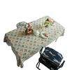 Tablecloth French Retro Green Plant Dining Table Cloth Jacquard Rectangular Tablecloth Hyacinth