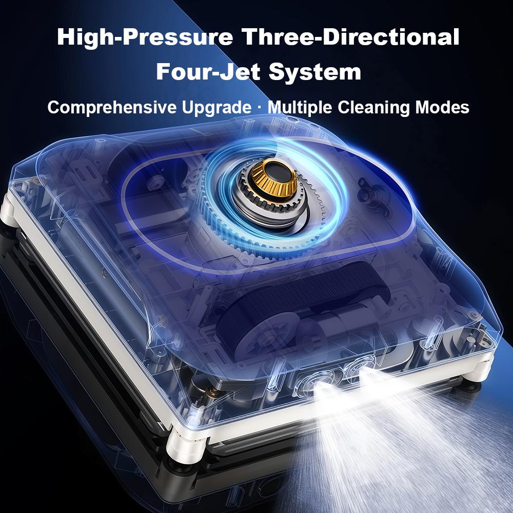 LIECTROUX S11 Robot Window Vacuum Cleanerr 4-Way Spray,Laser Sensor,Auto Glass Wet Mop,Home Floor Window Cleaning Robot