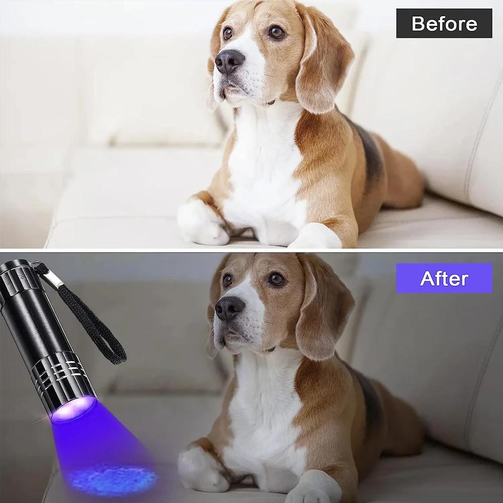 UV Flashlight Ultraviolet Lamp 395nm Black Flashlights Multi-functional 9 LED UV Light Detector for Pet Dog Cat Urine Stains