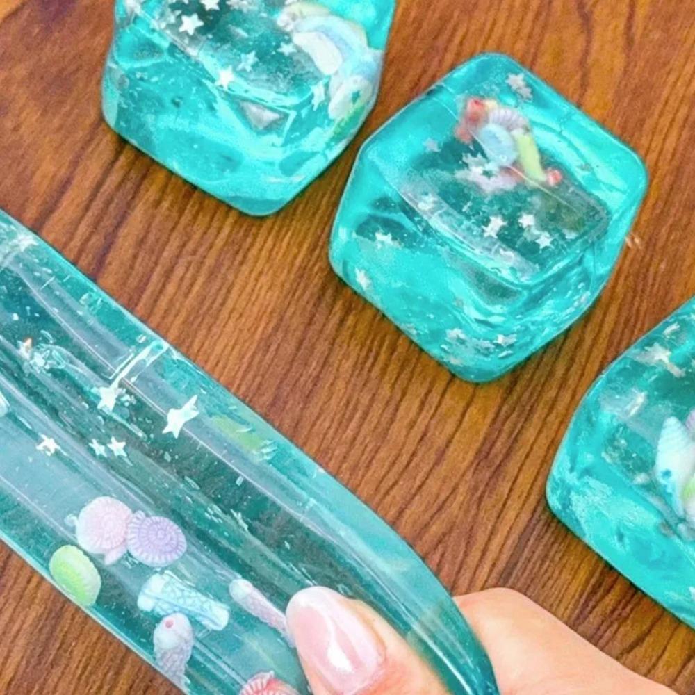 Водный шар серии «Океан»: Эстетичный кубик мальтозы Squishy, Минималистичное украшение для рабочего стола, Креативный арт-подарок для снятия стресса