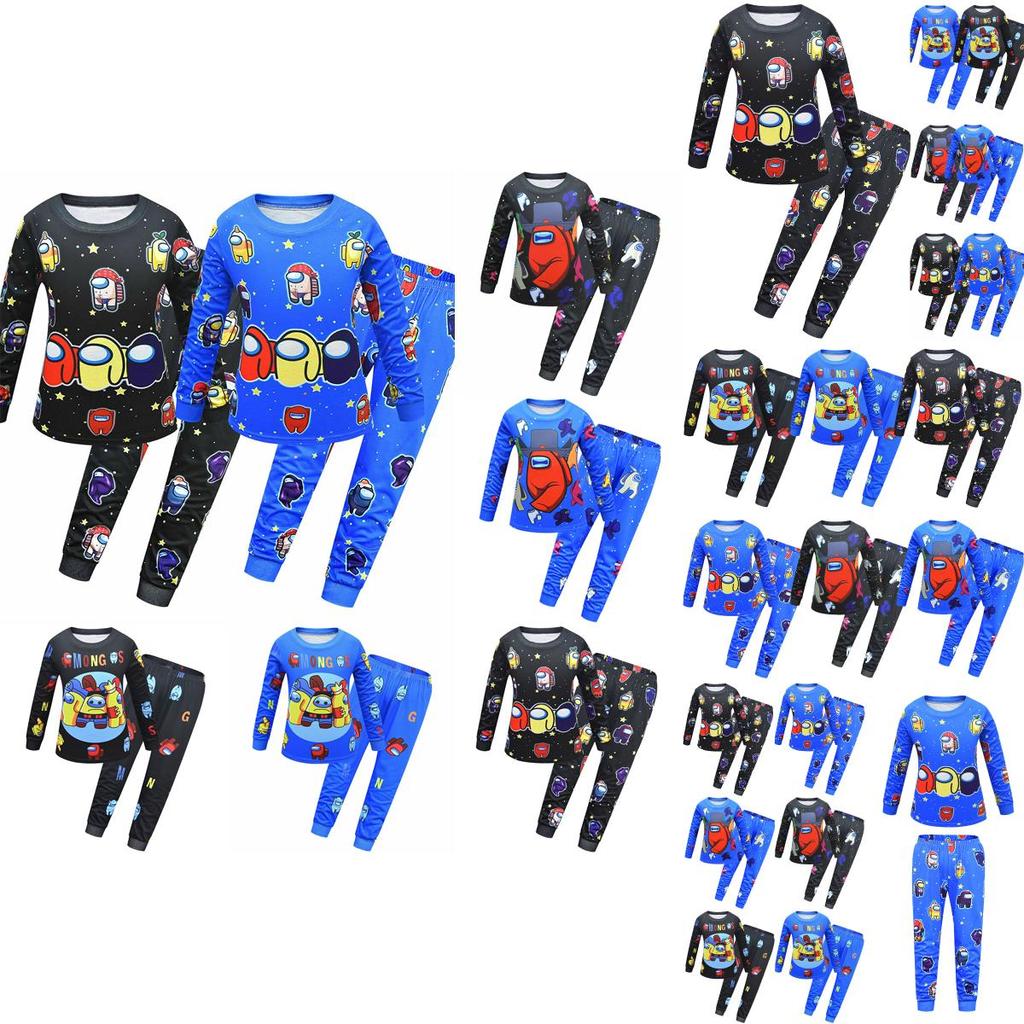 Пижамный комплект с длинным рукавом для детей Among Us, мягкая дышащая ночная одежда