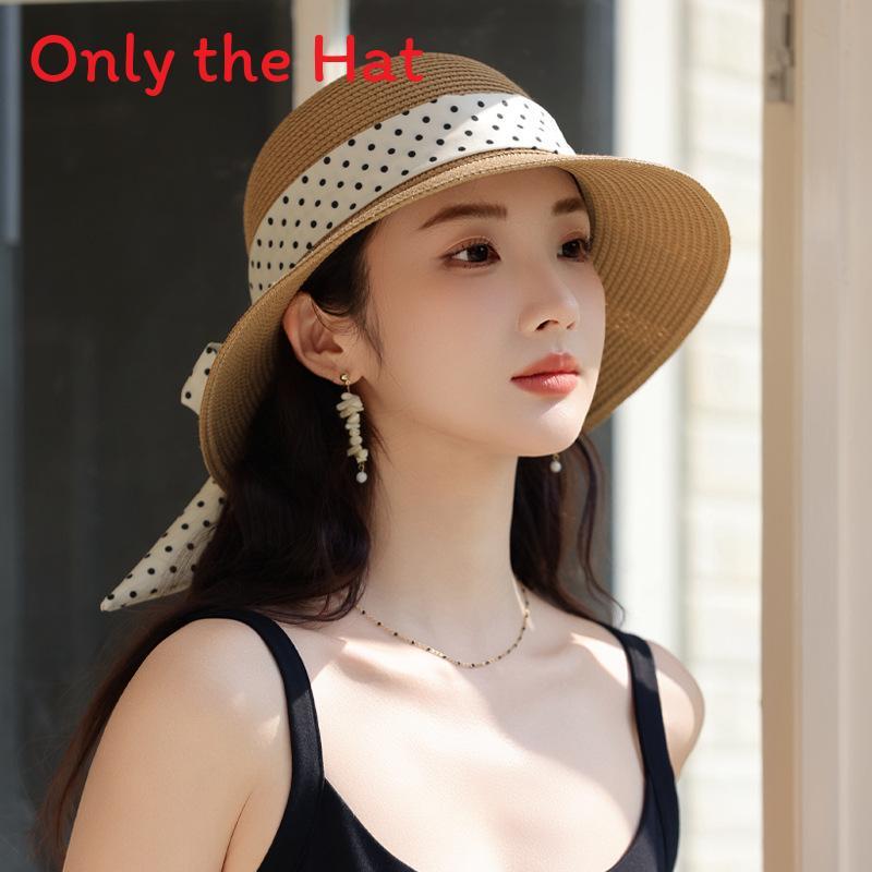 Summer Raffia Sun Hat With Adjustable Ribbon And Wide Brim For Womens Sun Protection