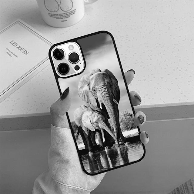Elephant Animal Phone Case For iPhone 17 Air 13 12 14 15 16 Cover For Apple 14 15 16 Pro Max 6S Plus Coque