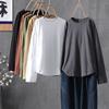 Large Size Women's Casual Autumn Button-Down Art T-Shirt - Loose & Slim Fit