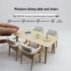 Miniature Dollhouse Dining Table and Chair Set - 12-Piece Scene Furniture Toy