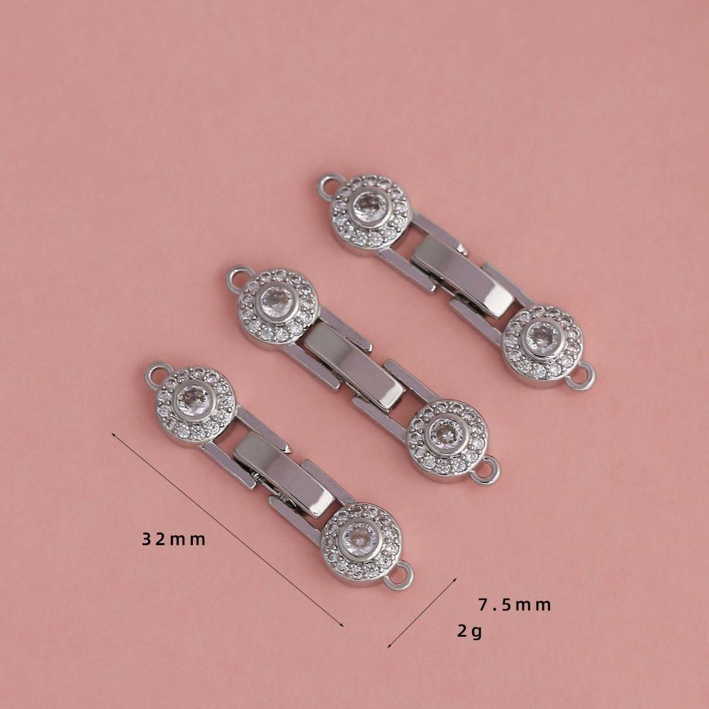 4PCS Inlaid Zircon Bracelet Clasps Brass Material Pearl Clasps Brass Clasps For Bracelet Making