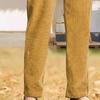 Corduroy Casual Pants Elastic Waist Women Long Pants with Pockets Solid Color Straight