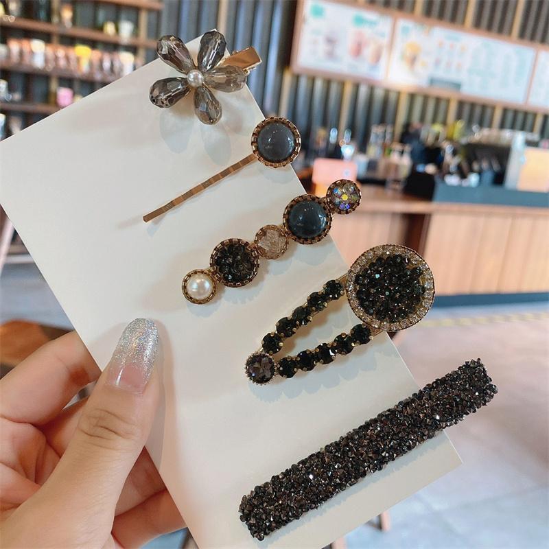 1Set Handmade Pearl Hairpins Pin for Women Fashion Rhinestone Flower Barrettes Headwear Girls Sweet Hair Clips Hair Accessories