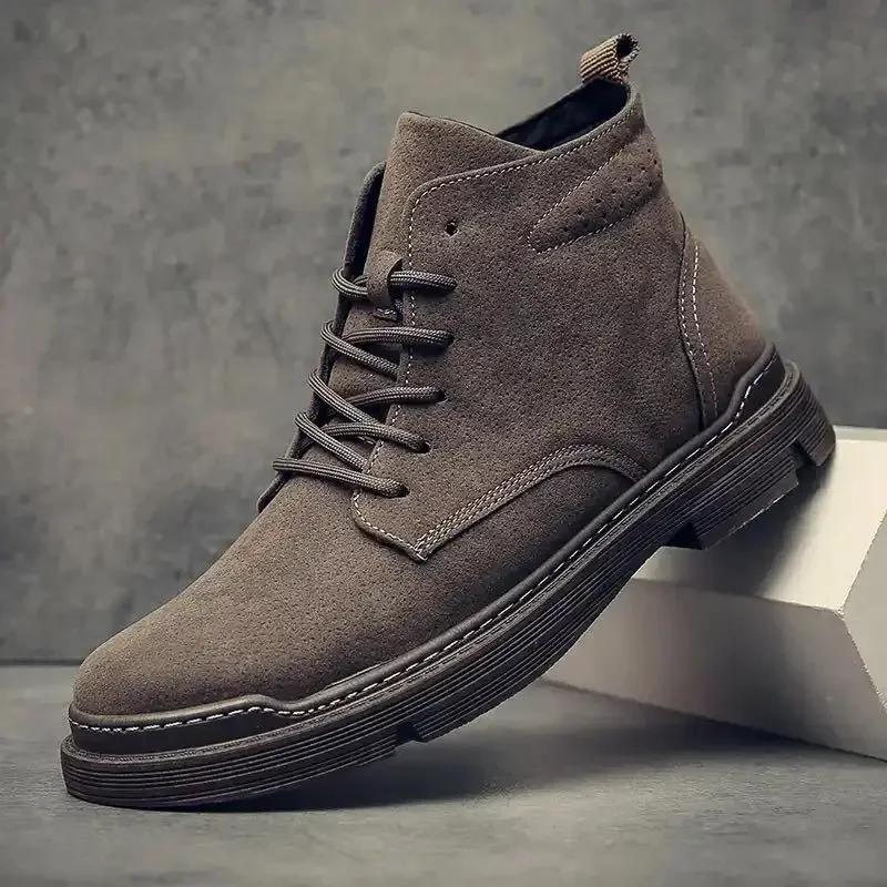 2024 Autumn and Winter New Retro Middle-help Casual Work Boots Fashion Comfortable Trendy Men's Boots
