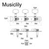 Musiclily Pro Acoustic Guitar Tuner Set, White Button Nickel