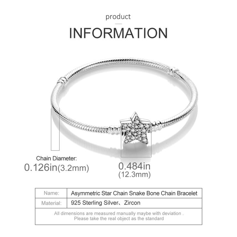 Модный тренд 925 Серебряная змея цепочка застежка браслет шарм подходит оригинальный кулон из бисера DIY изготовление ювелирных изделий для женщин подарок на день рождения