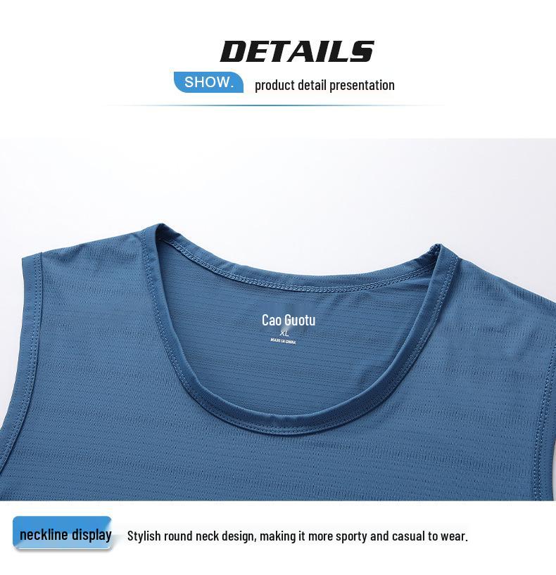 Men's Plus Size Quick-Dry Ice Silk Sleeveless Running Vest
