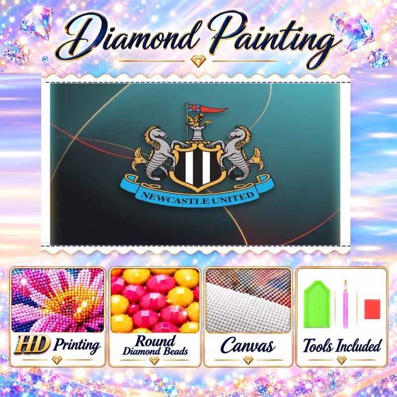 Newcastle United Football Diamond Painting Kit 5D Full Drill DIY Diamond Mosaic Wall Art Home Decor