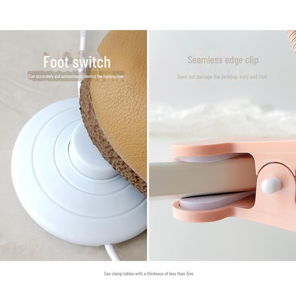 Portable Nail Art Lamp with Foot Pedal & Side Clip - Quick Drying Phototherapy Machine