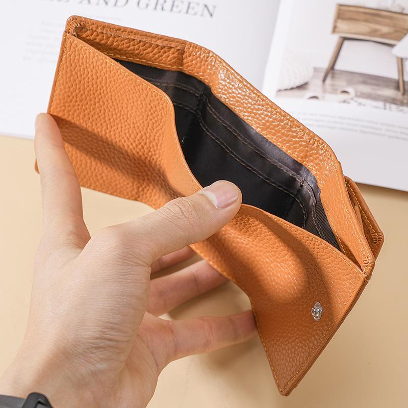 Женский кошелек из коровьей кожи в японском стиле - короткий кожаный кошелек для монет