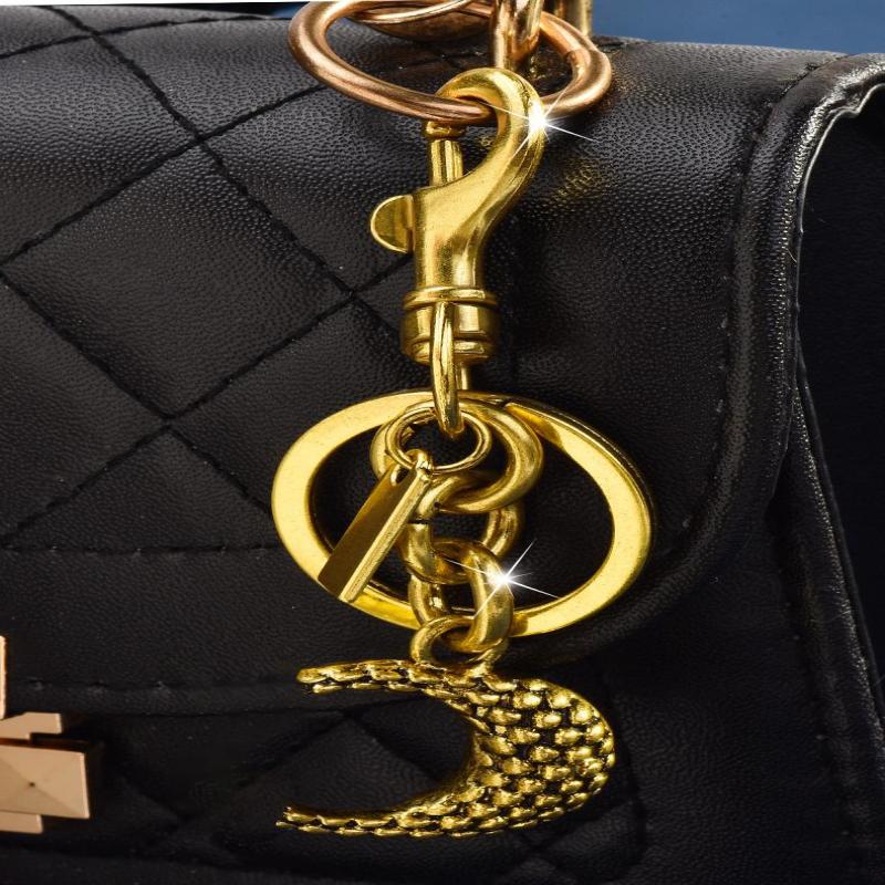 Exquisite Metal Letter Keychains For Women Y2K Bag Pendant Car Keyring Jewelry Gift Decoration Accessories