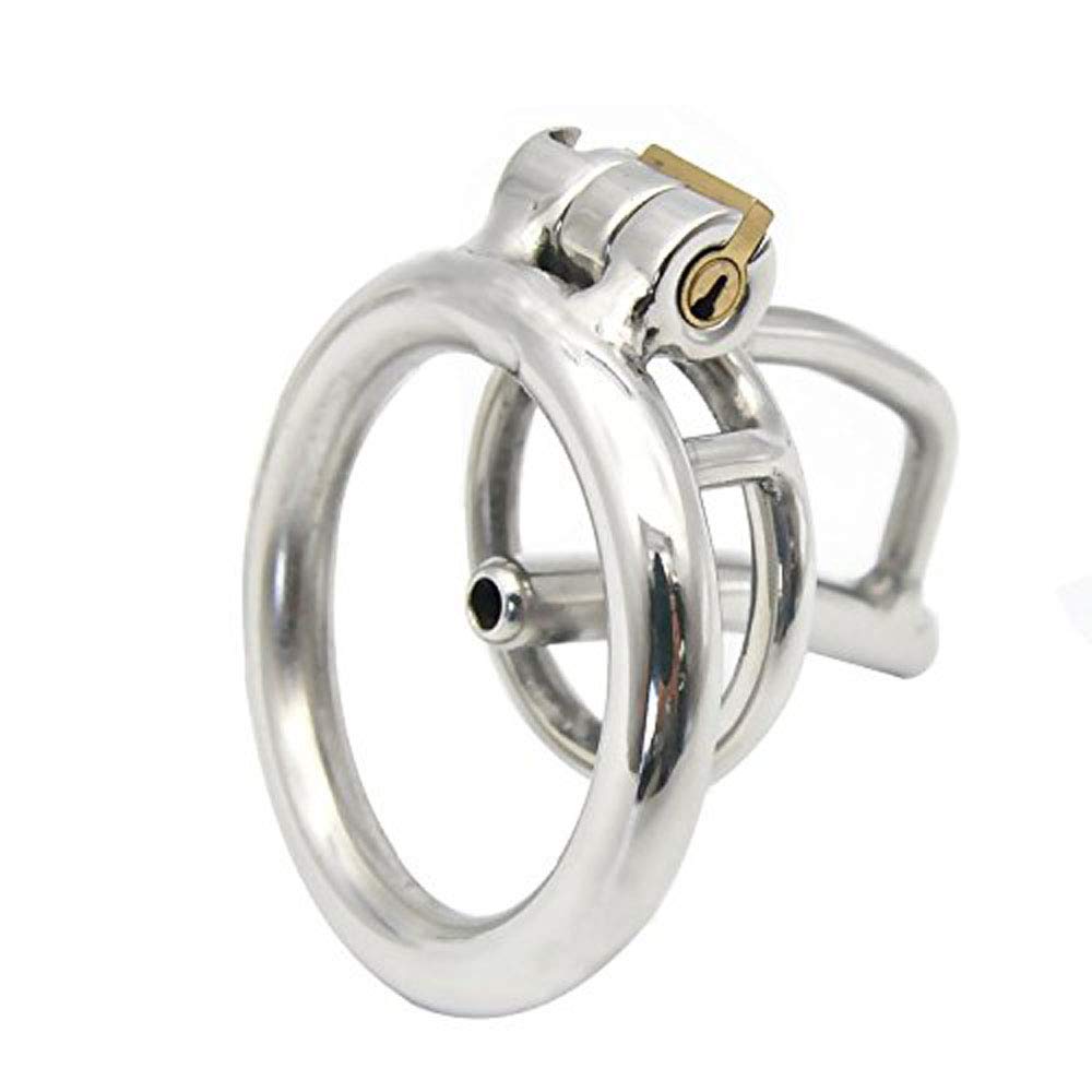 Stainless Steel Chastity Belt with Hollow Penis Plug Penis Restraint Training SM Goods SM Play Chastity Device Restraint for Men Fixed Ring Inner
