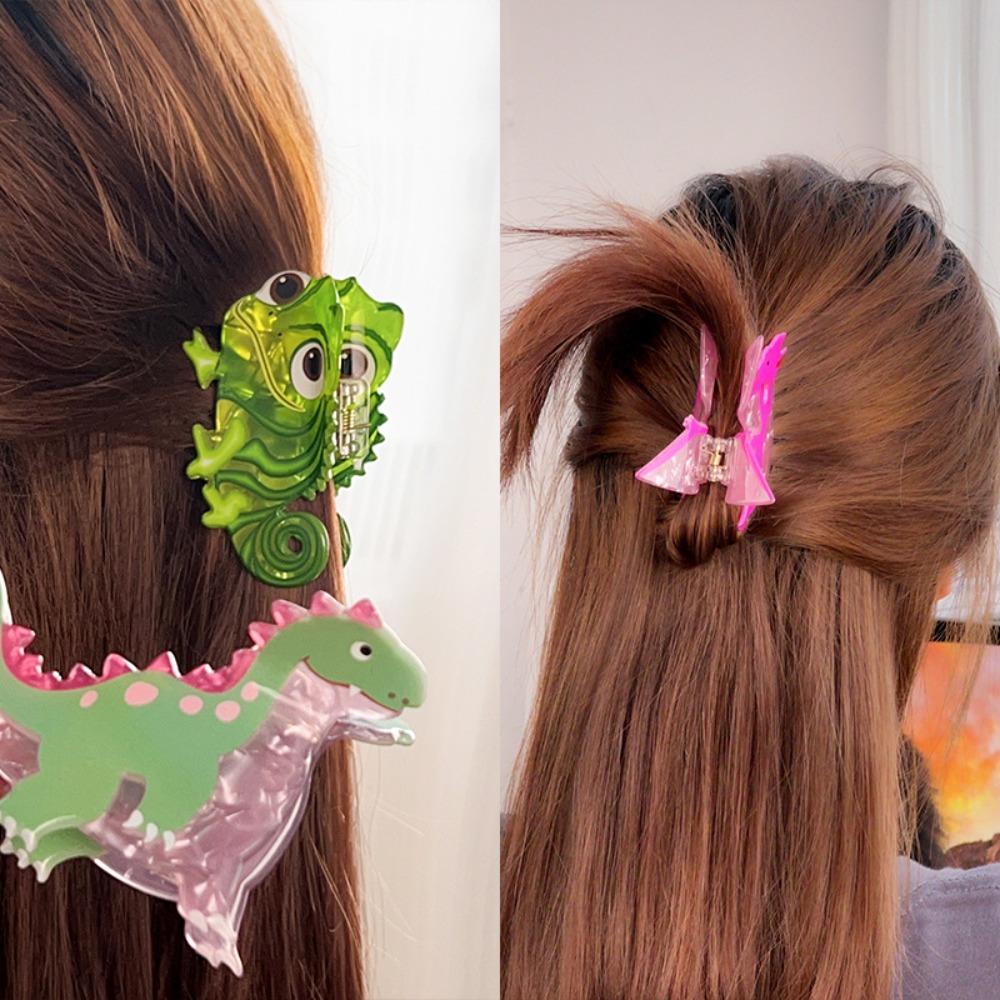 Cartoon Dinosaur Hair Claws Acrylic Ponytail Holder For Women Girls Hair Accessories