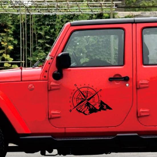 Самоклеящаяся наклейка с изображением компаса на дверь автомобиля, наклейка на кузов, наклейка для стайлинга автомобиля, декор