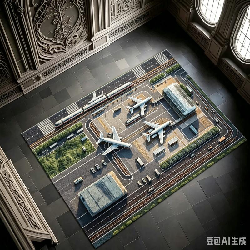 Newest Floor Mat Mini Airport Plane Runway Print Large Doormat Aviation Decor Living Room Floor Mat