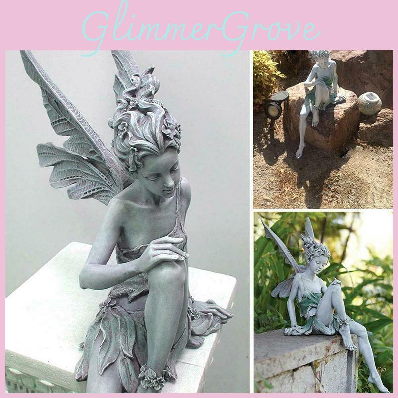 Очаровательная статуэтка сидящей феи в стиле Тюдоров и Турека, уличное украшение для декора сада