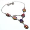 Rainbow Calsilica Gemstone 925 Sterling Silver Plated Amazing Necklace ERR-N25