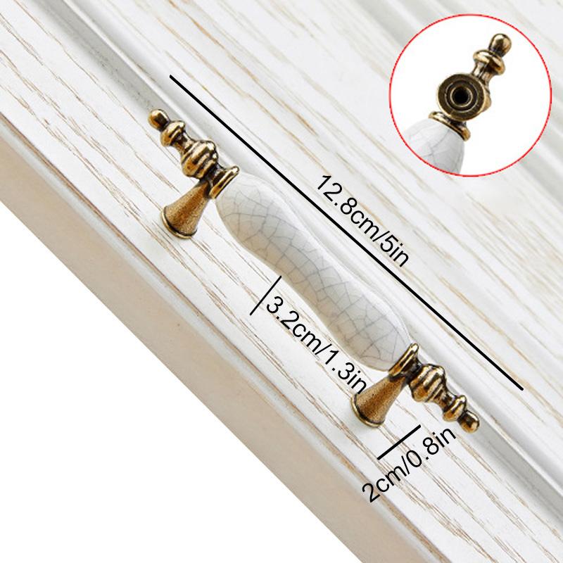 1 шт. ручка для шкафа во французском стиле, ручка для ящика шкафа, антикварные ручки для дверей шкафа, мебельная фурнитура, керамика, дизайн с трещинами