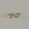 BettyU 14k Gold Hammered Edge One-touch Earrings