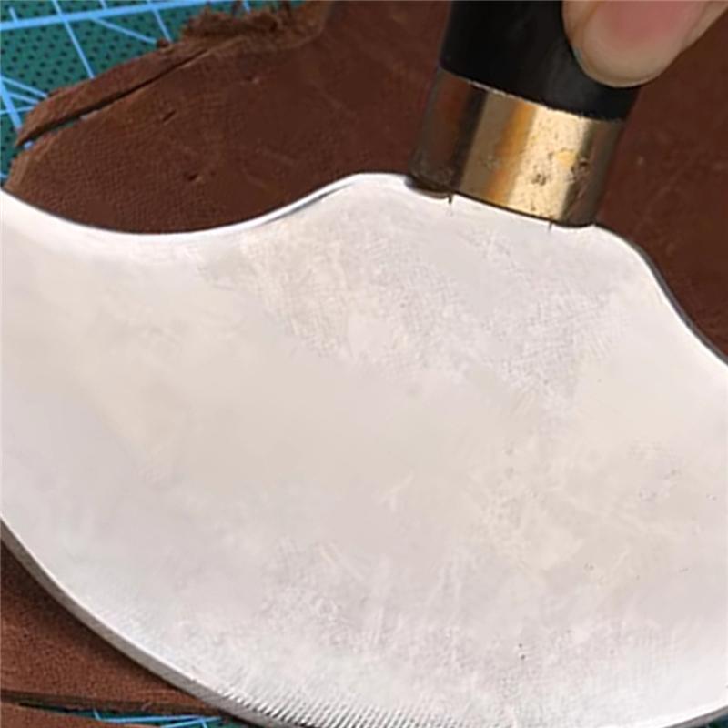 Профессиональное полукруглое лезвие из кожи DIY Кожевенное ремесло Ручная работа Деревянная ручка Режущий инструмент для раскройки и снятия фаски Резак