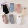 Korean Style Solid Color Gloves Plush Cycling Driving Gloves Cute Full Finger Mittens  Girls