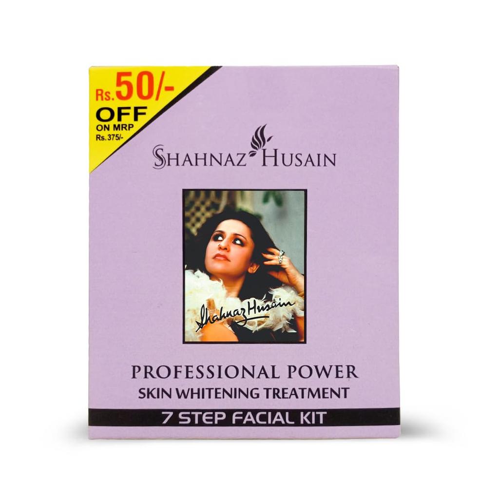 Shahnaz Husain Профессиональный 7-ступенчатый набор для лица Power, осветляющий: Очищающее средство, Скраб, Крем, Сыворотка, Маска, 48 г, 15 мл, 1 шт.