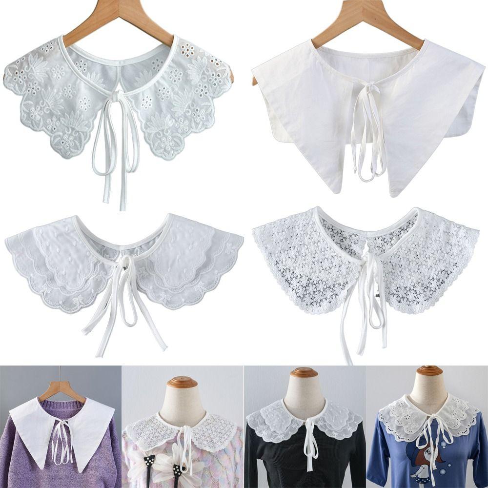 DIY Fake Collar Cotton Lapel Half Shirt Shawl Wrap Decoration Adjust Clothes Women Girls