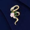 Легкая Роскошь Кристалл Циркон Змея Броши Эмаль Змея Значок на Лацкан Зодиак Змея Брошь Вечеринка