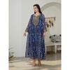 Middle East Saudi Arabia Mesh Embroidery Robe Dress Women Arabic Women Robe Jalabiya