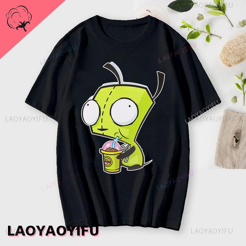 Аниме Invader Zim Invader Gir Graphic Tshirt Zim Image Cartoon T Shirt Unisex Unisex Cotton Tee Shirt Fashion Shirt Streetwear Tops Unisex