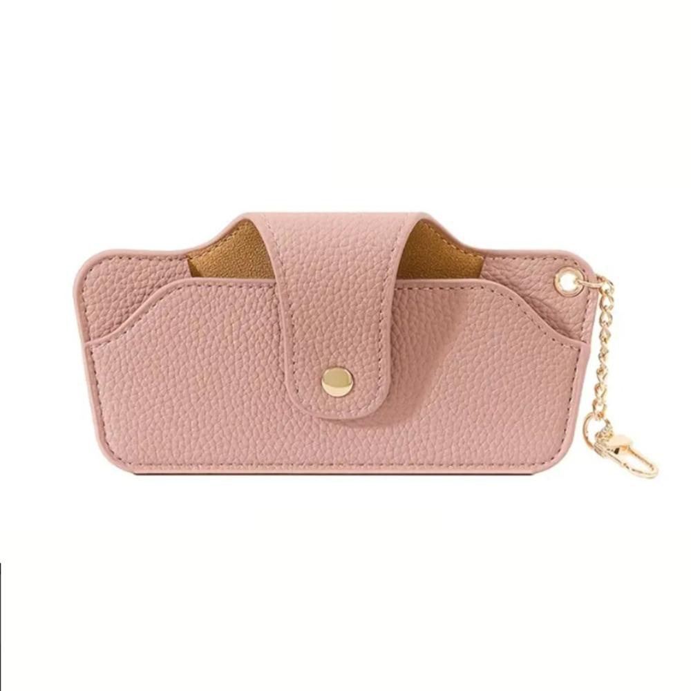 with Bag Pendant Leather Glasses Case Solid Color Eyewear Protector  Sun Glasses