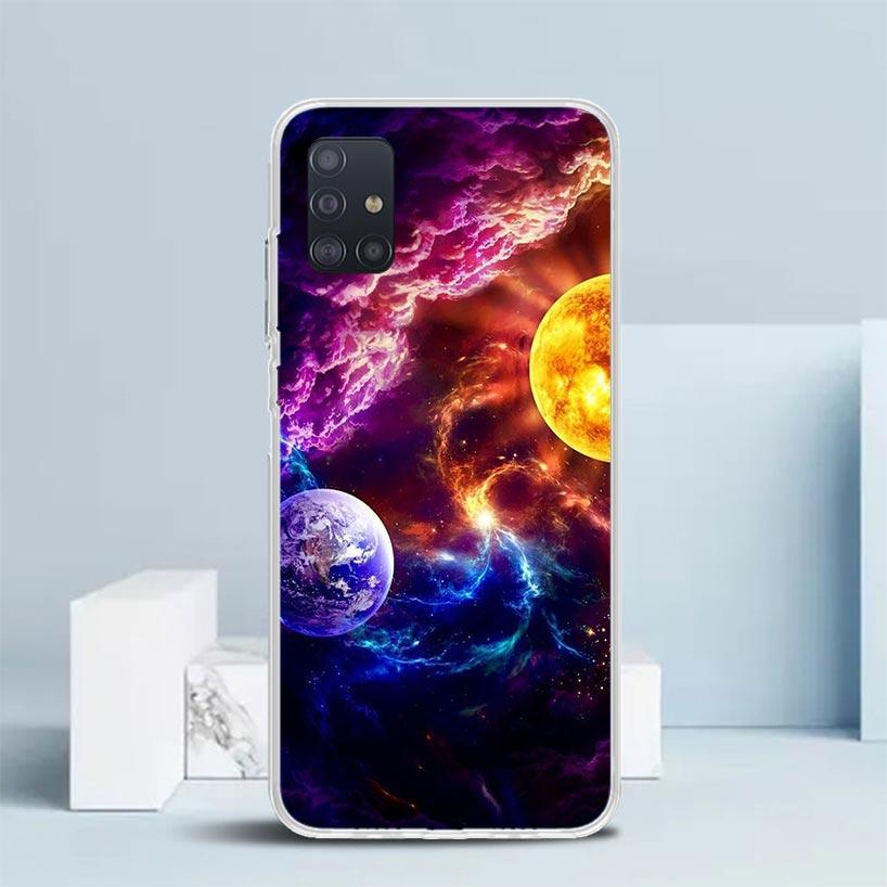 Земные Звезды Космос Мягкий Чехол для Samsung Galaxy A12 A22 A32 A52 A72 A02S Чехол для Телефона Note 20 Ultra 10 S10 Plus A51 A71 A50S A20S