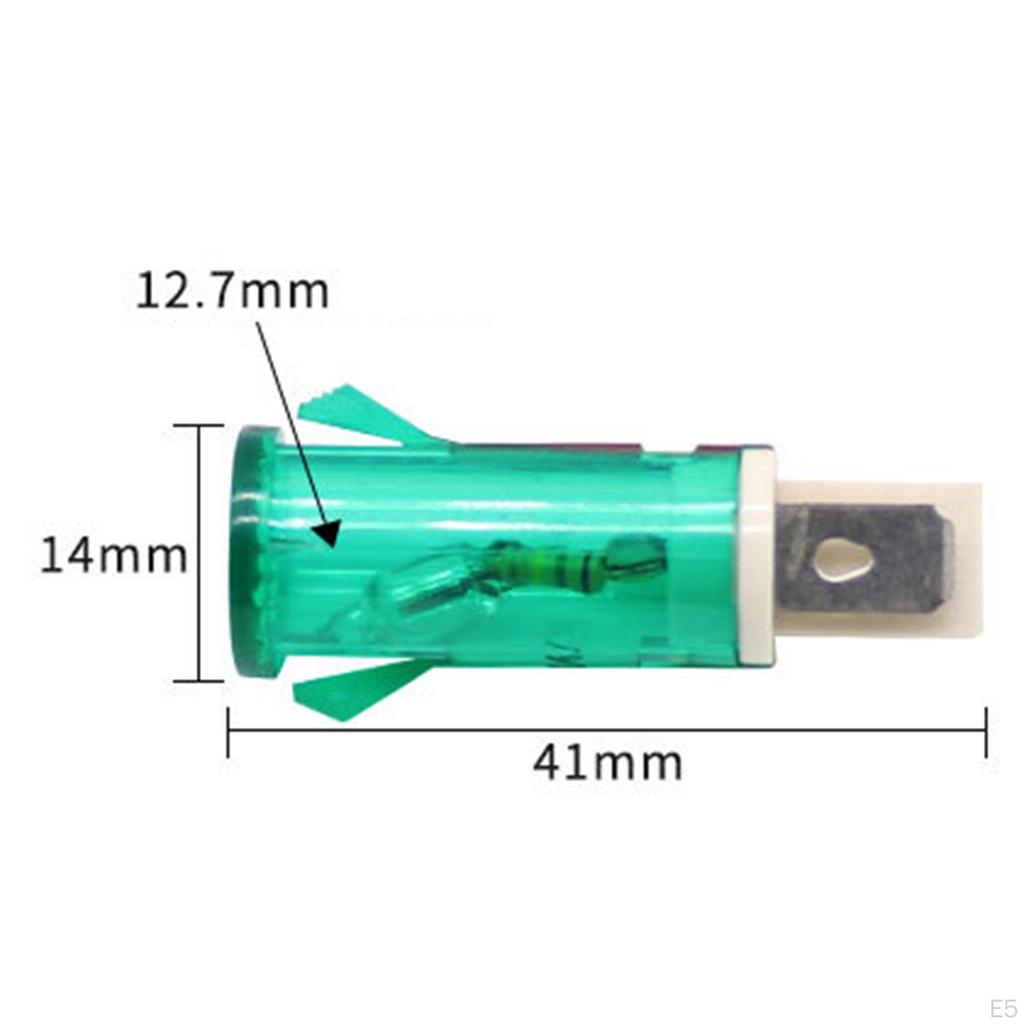 220V Indicator Light Signal Lamp Compact Panel Mounted Mini for Refrigerators Freezers