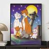 Disney Алмазная живопись Париж Лунная ночь Семейный портрет Иллюстрация Настенное украшение Вышивка Полная выкладка стразами Крестик DIY Подарок Украшение дома