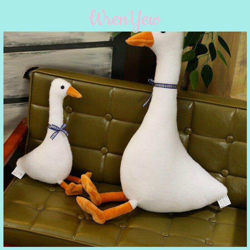 Adorable White Goose Pillow Plush Toy Snuggly Sleeping Pillow Stuffed Animal For All Ages