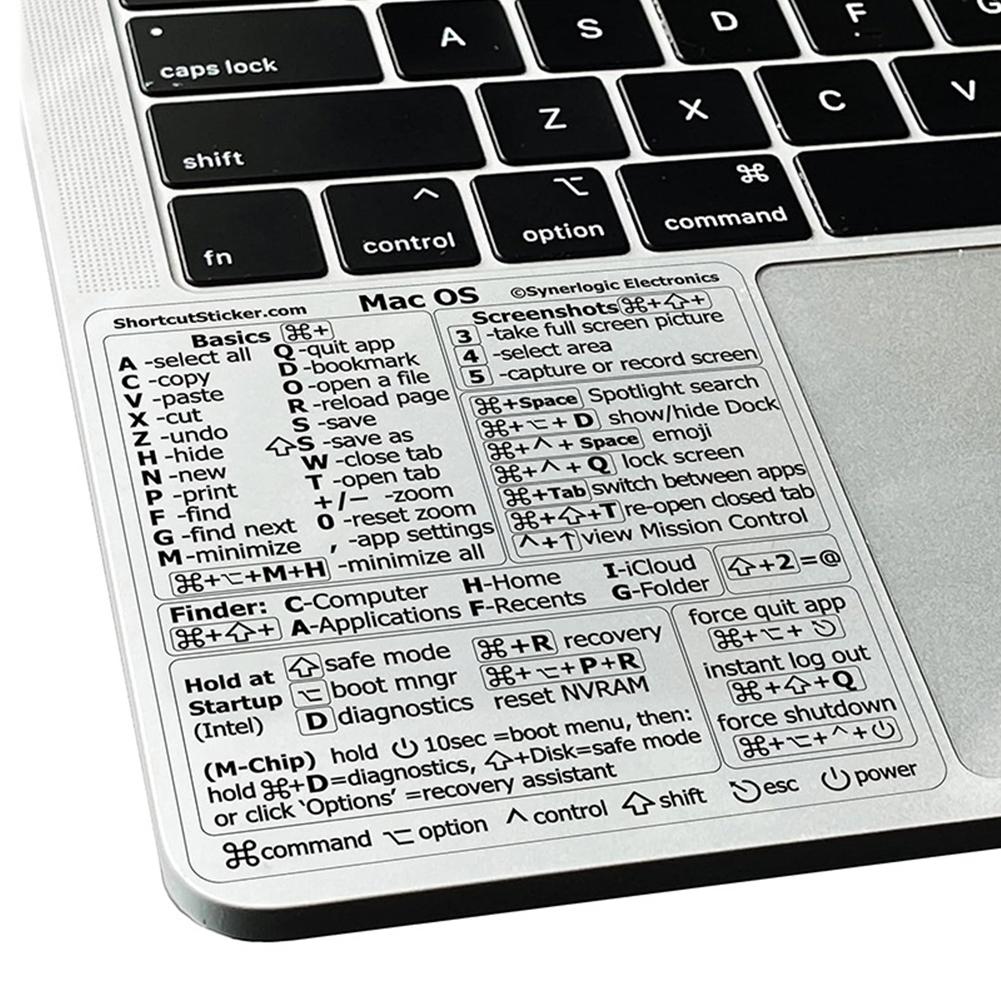 Shortcuts Sticker for Apple Mac OS System Shortcut Key Sticker for 13-16" MacBook Pro 13 /Air 13 Windows Palm Rest