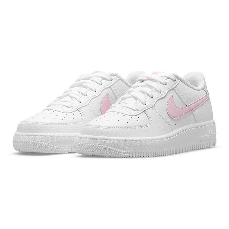 Nike Детские кроссовки Air Force 1 GS Бело-розовые из пеноматериала CT3839-103