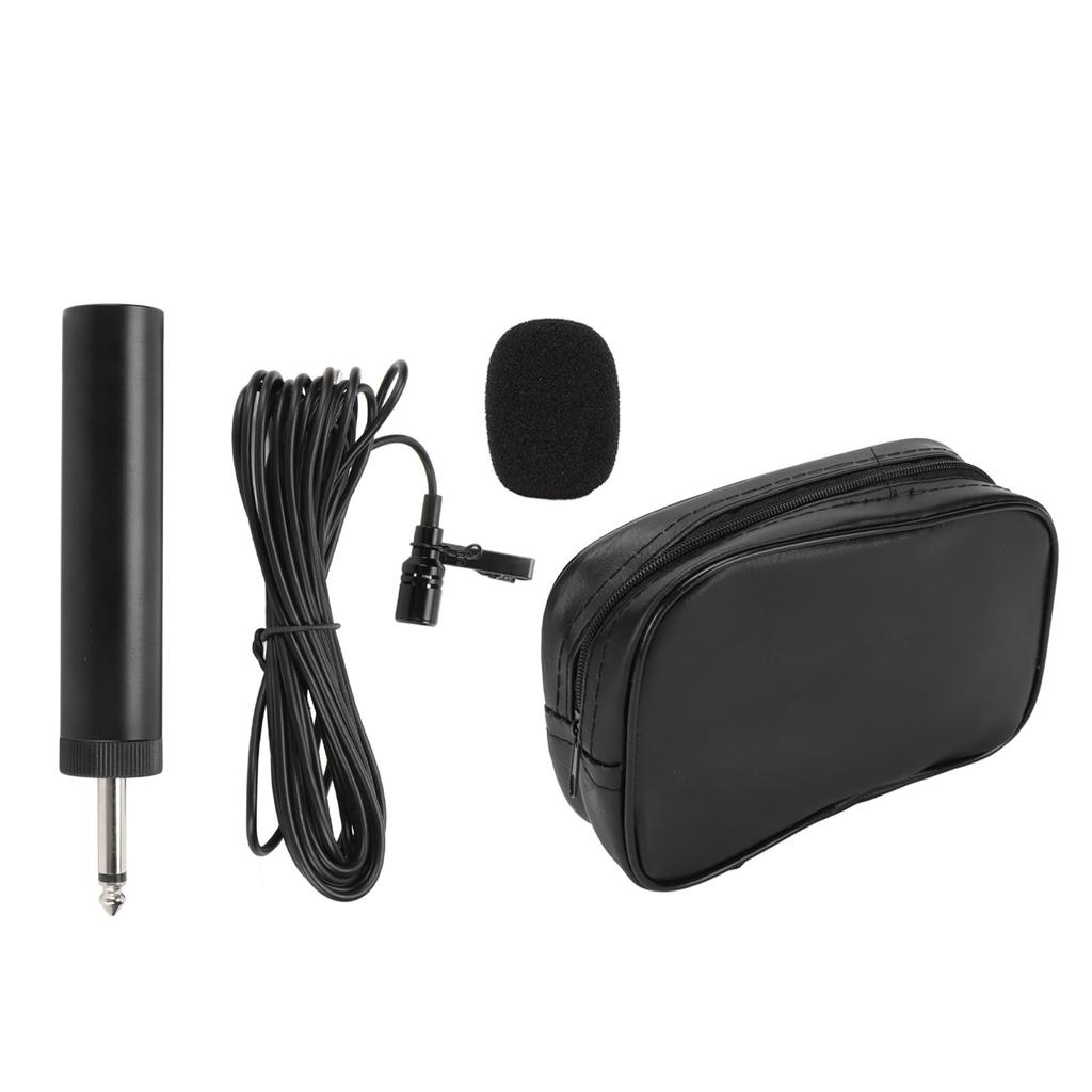 Wired Lavalier Microphone Noise Canceling Omnidirectional Condenser Lapel Mic with 3.5mm 6.5mm Jack for Instrument Mixer