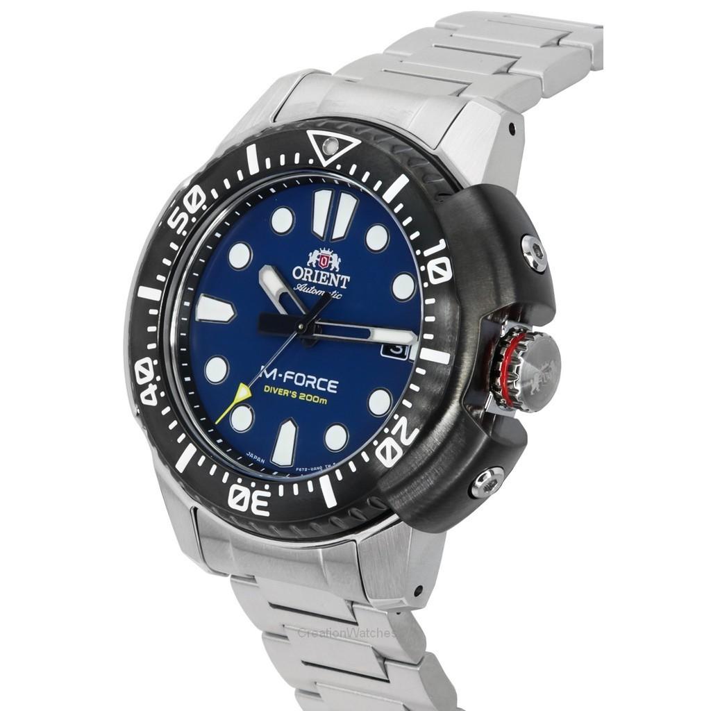 Orient M-Force AC0L Sports Stainless Steel Blue Dial Automatic Divers RA-AC0L07L00B 200M Мужские часы