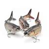 Electronic LED Fishing Lures Hard Plastic Swim Baits Four Section Rechargeable Self-propelling Auto-swimming Robot Fish Lure