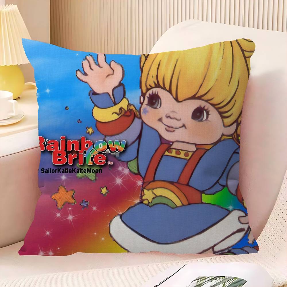 R-Rainbow B-Brite Cartoon Pillowcase Toon Gift Cushion Cover Bedroom Home Sofa Chair Seat Decor Pillow Case