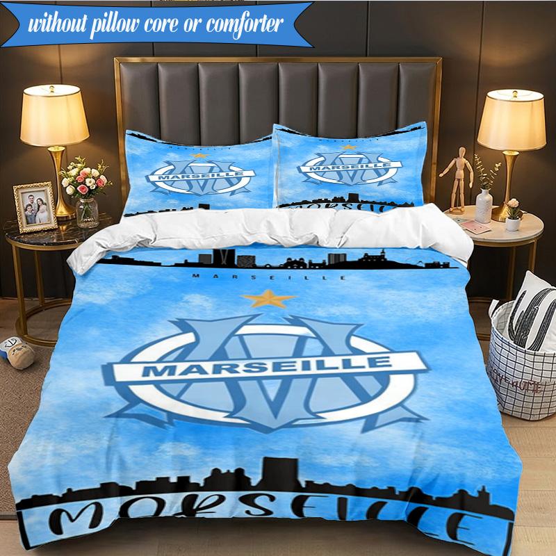 3PCS Mar-seille With Pride Emblem Printed Soft Bedding Set,Including 1pc Duvet Cover And 2pcs Pillowcases Perfect for Bedroom, Dormitory, Fan gift