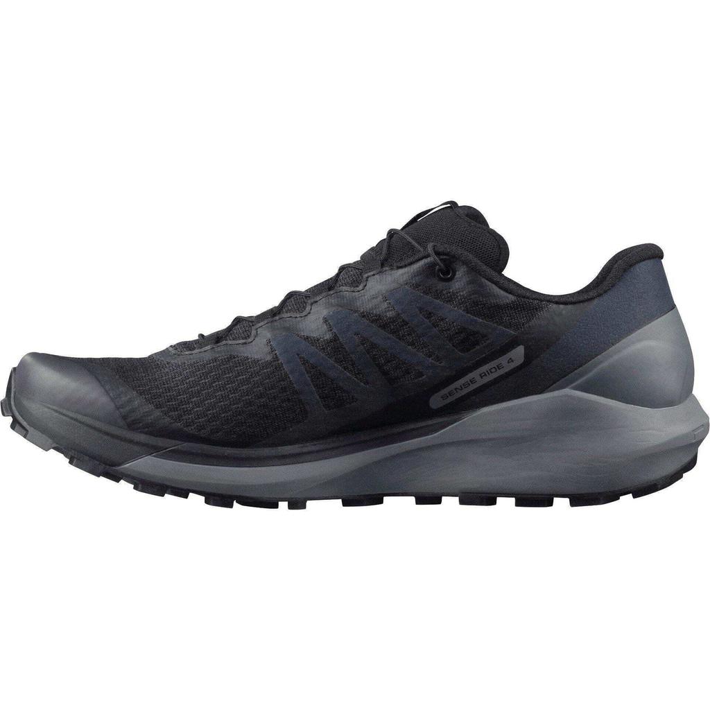 Salomon SENSE RIDE 4 Trail Running Shoes, Men's, Black/Quiet Shade/Ebony, Size 27.5 cm