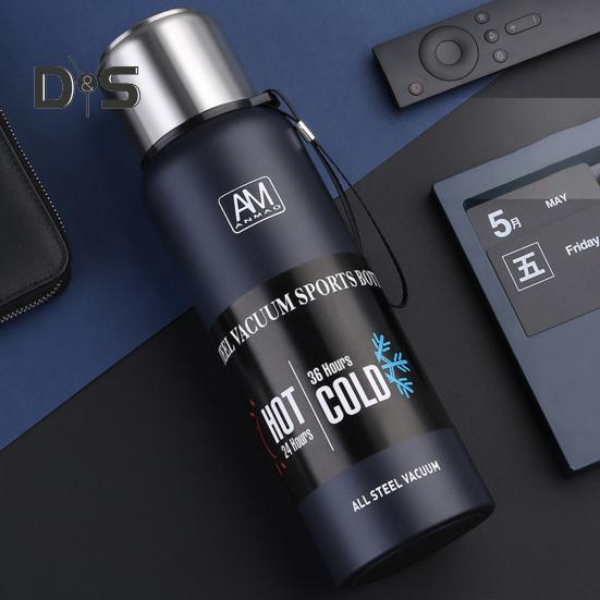 500/750/1000/1500 мл термокружка с нескользящим дном, портативная спортивная изолированная прямая чашка с широким горлышком