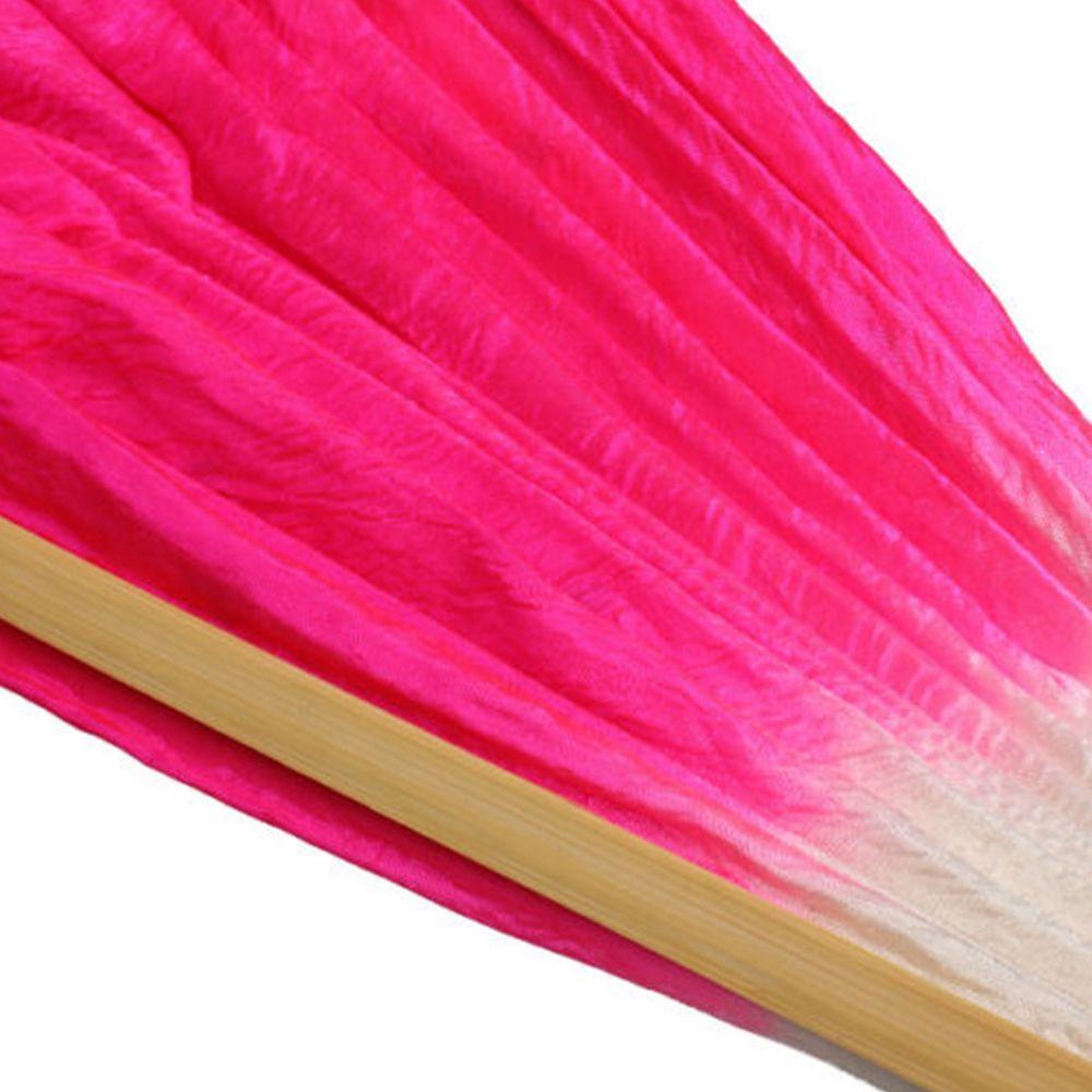 Бамбуковые товары для вечеринок Короткий веер для танца живота Веер для танца Янко Веер из розового шелка Веер-вуаль Веера для танца живота